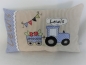 Preview: ★ 35x23 cm Kissen Geburt Traktor Trecker Name ★ von Lüttentüddel