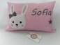 Preview: ★ 35x23 cm Kissen Geburt Hase Mädchen Name ★ von Lüttentüddel