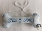 Preview: ♥ Ringkissen Knochen Wunschname Stickerei Hochzeit Hochzeitsknochen Just Married I Do
