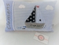 Preview: ★ 35x23 cm Kissen Geburt Einschulung KITA Kissen to go Boot Segelboot Name ★ von Lüttentüddel