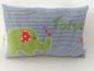 Preview: ★ 35x23 cm Kissen Geburt Elefant Name ★ von Lüttentüddel