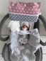 Preview: ♥ Beere Sterne Punkte Armpolster Armschoner für Babyschale ★ Lüttentüddel © ♥ Wunschname