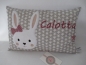 Preview: ★ 35x23 cm Kissen ★ Geburt Hase Mädchen Name Sternchen grau ★ von Lüttentüddel ★