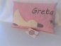 Preview: ★ 35x23 cm Kissen Geburt Ente Name  Geburt Einschulung Kita Geschenk Kuschelkissen Kissen to go...★ von Lüttentüddel