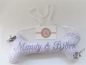 Preview: ♥ Ringkissen Knochen Wunschname Stickerei Hochzeit Hochzeitsknochen Just Married I Do