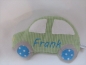 Preview: Auto Körnerkissen Wärmekissen Dinkel Wunschfarbe Wunschname Geburt Taufe Einschulung KITA Name von Lüttentüddel