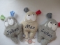 Preview: ♥  zauberhaftes Monster Körnerkissen Wärmekissen Lavendel Name Taufe Geburt Einschulung Kindergarten von Lüttentüddel