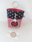 Preview: ♥ BUTTON STERN Vichy HUND LECKERLIBEUTEL KOTBEUTEL GÜRTELTASCHE VON LÜTTENTÜDDEL