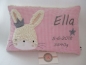 Preview: ★ 35x23 cm Kissen Geburt Hase  Mädchen Name ★ von Lüttentüddel