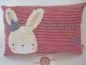 Preview: ★ 35x23 cm Kissen Geburt Hase  Mädchen Name ★ von Lüttentüddel