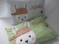Preview: ★ 35x23 cm Kissen Geburt Hase Junge Name ★ von Lüttentüddel