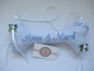 Preview: ♥ Ringkissen Knochen Wunschname Stickerei Standesamt Kirche Hochzeit Hochzeitsknochen Just Married I Do -