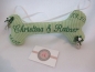 Preview: ♥ Ringkissen Knochen Wunschname Stickerei Standesamt Kirche Hochzeit Hochzeitsknochen Just Married I Do -