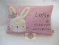 Preview: ★ 35x23 cm Kissen Geburt Hase Krone Mädchen Name ★ von Lüttentüddel