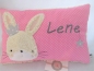 Preview: ★ 35x23 cm Punkte Kissen Geburt Hase Krone Mädchen Name ★ von Lüttentüddel
