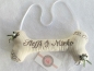 Preview: ♥ Ringkissen Knochen Wunschname Stickerei Hochzeit Hochzeitsknochen Just Married I Do