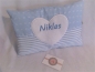 Preview: ★ 35x23 cm Kissen Geburt Taufe Geschenk Anker Streifen Herz Name ★ von Lüttentüddel
