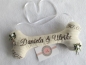 Preview: ♥ Zauberhaftes Ringkissen Knochen Wunschname Stickerei Hochzeit Standesamt  Hochzeitsknochen Just Married von LüttentüddelI
