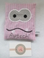 Preview: ♥ Monster Autschi Beulentröster Vichy karriert inkl. Kühlpack Wärmekissen Kühlkissen Zahnfee Wunschname Geburt Taufe Einschulung ★ von Lüttentüddel®