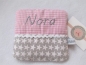 Preview: ★ 35x23 cm Kissen ★  Geburt Hase Mädchen Name ★ von Lüttentüddel ★
