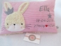 Preview: ★ 35x23 cm Kissen Geburt Hase Krone Mädchen Name ★ von Lüttentüddel