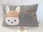 Preview: ★ 35x23 cm Kissen Geburt Taufe Kita Einschulung Hase Junge Name ★ von Lüttentüddel