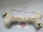 Preview: ♥ Ringkissen Knochen Wunschname Stickerei Hochzeit Hochzeitsknochen Just Married I Do Lüttentüddel®
