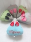 Preview: Zauberhafte Maus kleines Schmusekissen ca. 28x22 Name Taufe Geburt Geschenk Einschulung Reisekissen von Lüttentüddel