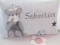 Preview: ★ ca. 35x25 cm Kissen kleiner Matrose Bär Baby Wunschname Geburt Taufe Einschulung Reisekissen  ★ von Lüttentüddel