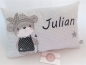 Preview: ★ ca. 35x25 cm Kissen kleiner Indianer Bär Baby Wunschname Geburt Taufe Einschulung Reisekissen  ★ von Lüttentüddel