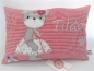 Preview: ★ ca. 35x25 cm Kissen kleines Blumenmädchen Bär Baby Wunschname Geburt Taufe Einschulung Reisekissen  ★ von Lüttentüddel