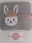 Preview: Hase Junge Cappy Körnerkissen Wärmekissen Dinkel Wunschfarbe Name Geburt Taufe Geschenk Geburtstag Einschulung von Lüttentüddel