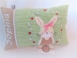 Preview: ★ 35x23 cm Kissen Geburt Einschulung Kita Taufe Hase  Mädchen Name ★ von Lüttentüddel