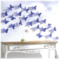 Preview: 6 Schmetterlinge Wanddeko Wandtattoo Wandsticker Sticker weiß lila 3D