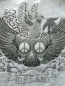 Preview: Skull Totenkopf Peace Taube Bügelbild Hotfix Studs Folie Silber  HOTFIX HOTGLUE Bügelbild Applikation