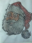 Preview: großer Nikolaus Weihnachtsmann Kopf Strass Hotfix Bügelbild