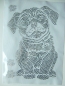 Preview: Mops Hund 3 Pfoten Strass Bügelbild Hotfix Hotglue