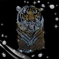 Preview: Riesen Tiger Hotfix Hotglue Bügelbild Strass Shirt Jacke Bluse Mantel Tasche