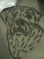 Preview: Rottweiler Hund Hotfix Bügelbild Strass für T-Shirt Hundezucht Hundeleine HundesofaHotglue Bügelbild Bügelmotiv