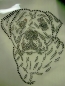 Preview: Rottweiler Hund Hotfix Bügelbild Strass für T-Shirt Hundezucht Hundeleine HundesofaHotglue Bügelbild Bügelmotiv