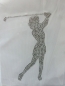 Preview: Golf Golferin  Hotfix Hotglue Bügelbild Strass Sporttasche  Shirt Tasche Zauberstrass