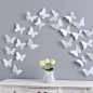 Preview: 12 tlg Schmetterling Set Schmetterlinge Wanddeko weiß