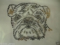 Preview: Traum Mops Strass Bügelbild Hotfix Hotglue