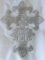 Preview: Kreuz Klar Strass GROSS Hotfix Bügelbild Shirt Mantel Jacke