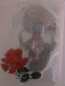 Preview: Skull Totenkopf Rose Strass HOTFIX HOTGLUE Bügelbild Applikation
