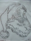 Preview: großer schöner Nikolaus Weihnachtsmann Kopf Strass Hotfix Bügelbild