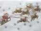 Preview: Hirsch Hirsche mit Schlitten und Weihnachtsmann Strass Bügelbild Hotfix Hotglue