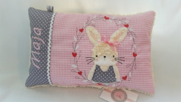 ★ 35x23 cm Kissen Geburt Einschulung Kita Taufe Hase  Mädchen Name ★ von Lüttentüddel