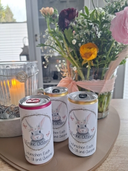 Preview: Prosecco Dose Banderole PERSONALISIERT beschwipste Schneemänner Getränke-Dosen Weihnachten Sylvester Neujahr von Lüttentüddel®