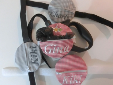 Preview: ♥ EDELWEIß Wunschname POOP BAG HUND KOTBEUTEL BESTICKT Hundeleine Automatikleine Flexi
